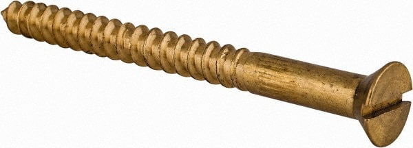 Value Collection - #12, 2-1/2" OAL, Slotted Drive, Flat Head Wood Screw - Apex Tool & Supply