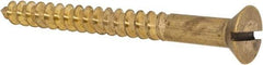 Value Collection - #14, 2-1/2" OAL, Slotted Drive, Flat Head Wood Screw - ASME B18.6.1, Brass - Apex Tool & Supply