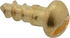 Value Collection - #2, 1/4" Length Under Head, Slotted Drive, Round Head Wood Screw - ASME B18.6.1, Brass - Apex Tool & Supply