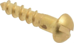 Value Collection - #2, 3/8" Length Under Head, Slotted Drive, Round Head Wood Screw - ASME B18.6.1, Brass - Apex Tool & Supply