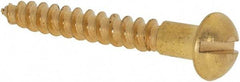 Value Collection - #6, 1" Length Under Head, Slotted Drive, Round Head Wood Screw - ASME B18.6.1, Brass - Apex Tool & Supply