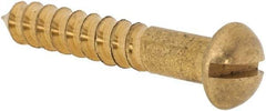 Value Collection - #8, 1" Length Under Head, Slotted Drive, Round Head Wood Screw - ASME B18.6.1, Brass - Apex Tool & Supply