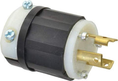 Leviton - 250 VAC, 30 Amp, L6-30P Configuration, Industrial Grade, Self Grounding Plug - 1 Phase, 2 Poles, 0.385 to 0.86 Inch Cord Diameter - Apex Tool & Supply