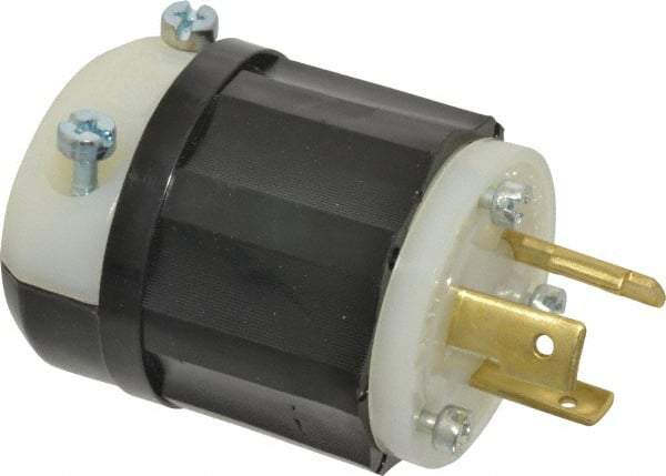Leviton - 250 VAC, 20 Amp, L6-20P Configuration, Industrial Grade, Self Grounding Plug - 1 Phase, 2 Poles, 0.385 to 0.78 Inch Cord Diameter - Apex Tool & Supply