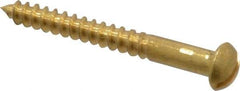 Value Collection - #8, 1-1/2" Length Under Head, Slotted Drive, Round Head Wood Screw - ASME B18.6.1, Brass - Apex Tool & Supply