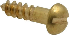 Value Collection - #10, 3/4" Length Under Head, Slotted Drive, Round Head Wood Screw - ASME B18.6.1, Brass - Apex Tool & Supply