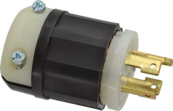 Leviton - 125/250 VAC, 30 Amp, L14-30P Configuration, Industrial Grade, Self Grounding Plug - 1 Phase, 3 Poles, 0.595 to 1.15 Inch Cord Diameter - Apex Tool & Supply