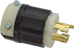 Leviton - 125/250 VAC, 30 Amp, L14-30P Configuration, Industrial Grade, Self Grounding Plug - 1 Phase, 3 Poles, 0.595 to 1.15 Inch Cord Diameter - Apex Tool & Supply