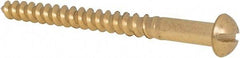 Value Collection - #12, 2-1/2" Length Under Head, Slotted Drive, Round Head Wood Screw - ASME B18.6.1, Brass - Apex Tool & Supply