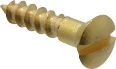 Value Collection - #4, 1/2" Length Under Head, Slotted Drive, Oval Head Wood Screw - ASME B18.6.1, Brass - Apex Tool & Supply