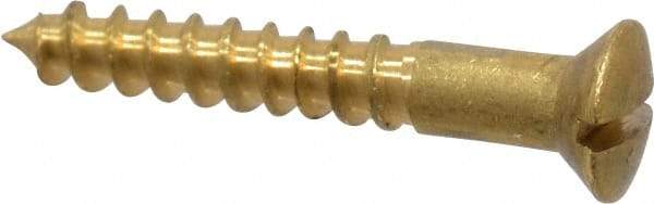 Value Collection - #4, 3/4" Length Under Head, Slotted Drive, Oval Head Wood Screw - ASME B18.6.1, Brass - Apex Tool & Supply
