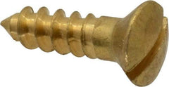 Value Collection - #6, 1/2" Length Under Head, Slotted Drive, Oval Head Wood Screw - ASME B18.6.1, Brass - Apex Tool & Supply