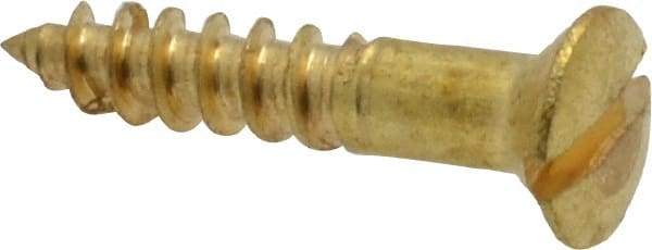 Value Collection - #6, 3/4" Length Under Head, Slotted Drive, Oval Head Wood Screw - ASME B18.6.1, Brass - Apex Tool & Supply
