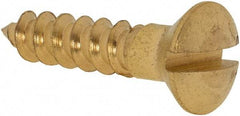 Value Collection - #8, 3/4" Length Under Head, Slotted Drive, Oval Head Wood Screw - ASME B18.6.1, Brass - Apex Tool & Supply
