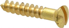 Value Collection - #8, 1" Length Under Head, Slotted Drive, Oval Head Wood Screw - ASME B18.6.1, Brass - Apex Tool & Supply
