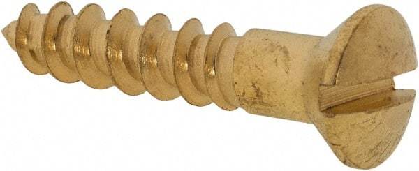 Value Collection - #10, 1" Length Under Head, Slotted Drive, Oval Head Wood Screw - ASME B18.6.1, Brass - Apex Tool & Supply