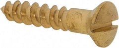Value Collection - #10, 1" Length Under Head, Slotted Drive, Oval Head Wood Screw - ASME B18.6.1, Brass - Apex Tool & Supply