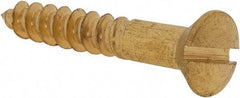 Value Collection - #10, 1-1/4" Length Under Head, Slotted Drive, Oval Head Wood Screw - ASME B18.6.1, Brass - Apex Tool & Supply