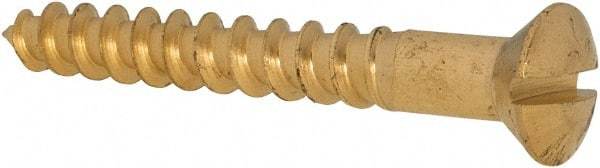 Value Collection - #10, 1-1/2" Length Under Head, Slotted Drive, Oval Head Wood Screw - ASME B18.6.1, Brass - Apex Tool & Supply