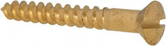 Value Collection - #10, 1-1/2" Length Under Head, Slotted Drive, Oval Head Wood Screw - ASME B18.6.1, Brass - Apex Tool & Supply