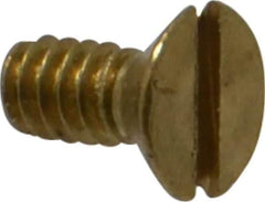 Value Collection - #4-40 UNC, 1/4" OAL Slotted Drive Machine Screw - Flat Head, Brass, Without Washer - Apex Tool & Supply