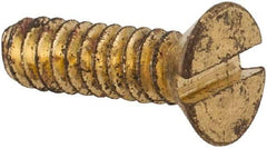 Value Collection - #4-40 UNC, 3/8" OAL Slotted Drive Machine Screw - Flat Head, Brass, Without Washer - Apex Tool & Supply