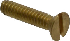 Value Collection - #4-40 UNC, 1/2" OAL Slotted Drive Machine Screw - Flat Head, Brass, Without Washer - Apex Tool & Supply
