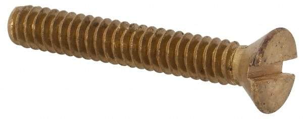 Value Collection - #4-40 UNC, 3/4" OAL Slotted Drive Machine Screw - Flat Head, Brass, Without Washer - Apex Tool & Supply