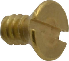 Value Collection - #6-32 UNC, 1/4" OAL Slotted Drive Machine Screw - Flat Head, Brass, Without Washer - Apex Tool & Supply