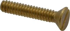 Value Collection - #6-32 UNC, 3/4" OAL Slotted Drive Machine Screw - Flat Head, Brass, Without Washer - Apex Tool & Supply