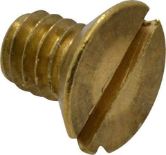 Value Collection - #8-32 UNC, 1/4" OAL Slotted Drive Machine Screw - Flat Head, Brass, Without Washer - Apex Tool & Supply