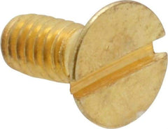 Value Collection - #8-32 UNC, 3/8" OAL Slotted Drive Machine Screw - Flat Head, Brass, Without Washer - Apex Tool & Supply