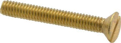 Value Collection - #8-32 UNC, 1-1/4" OAL Slotted Drive Machine Screw - Flat Head, Brass, Without Washer - Apex Tool & Supply