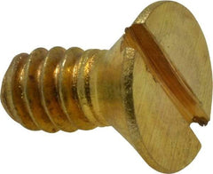 Value Collection - #10-24 UNC, 3/8" OAL Slotted Drive Machine Screw - Flat Head, Brass, Without Washer - Apex Tool & Supply
