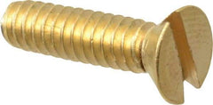 Value Collection - #10-24 UNC, 3/4" OAL Slotted Drive Machine Screw - Flat Head, Brass, Without Washer - Apex Tool & Supply