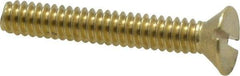 Value Collection - #10-24 UNC, 1-1/4" OAL Slotted Drive Machine Screw - Flat Head, Brass, Without Washer - Apex Tool & Supply