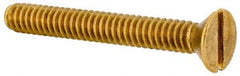 Value Collection - #10-24 UNC, 1-1/2" OAL Slotted Drive Machine Screw - Flat Head, Brass, Without Washer - Apex Tool & Supply