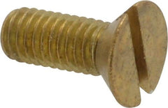 Value Collection - #10-32 UNF, 1/2" OAL Slotted Drive Machine Screw - Flat Head, Brass, Without Washer - Apex Tool & Supply