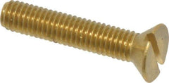 Value Collection - #10-32 UNF, 1" OAL Slotted Drive Machine Screw - Flat Head, Brass, Without Washer - Apex Tool & Supply