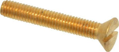 Value Collection - #10-32 UNF, 1-1/4" OAL Slotted Drive Machine Screw - Flat Head, Brass, Without Washer - Apex Tool & Supply