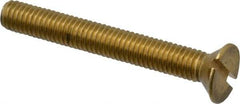 Value Collection - #10-32 UNF, 1-1/2" OAL Slotted Drive Machine Screw - Flat Head, Brass, Without Washer - Apex Tool & Supply