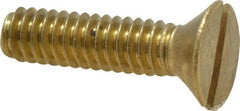 Value Collection - 1/4-20 UNC, 1" OAL Slotted Drive Machine Screw - Flat Head, Brass, Without Washer - Apex Tool & Supply