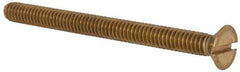 Value Collection - 1/4-20 UNC, 3" OAL Slotted Drive Machine Screw - Flat Head, Brass, Without Washer - Apex Tool & Supply