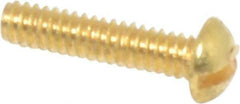Value Collection - #2-56 UNC, 3/8" Length Under Head Slotted Drive Machine Screw - Round Head, Brass, Uncoated, Without Washer - Apex Tool & Supply