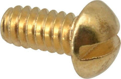 Value Collection - #4-40 UNC, 1/4" Length Under Head Slotted Drive Machine Screw - Round Head, Brass, Without Washer - Apex Tool & Supply
