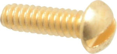 Value Collection - #4-40 UNC, 3/8" Length Under Head Slotted Drive Machine Screw - Round Head, Brass, Without Washer - Apex Tool & Supply