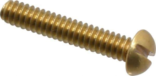 Value Collection - #4-40 UNC, 5/8" Length Under Head Slotted Drive Machine Screw - Round Head, Brass, Without Washer - Apex Tool & Supply