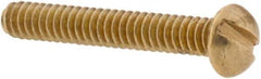 Value Collection - #4-40 UNC, 3/4" Length Under Head Slotted Drive Machine Screw - Round Head, Brass, Without Washer - Apex Tool & Supply