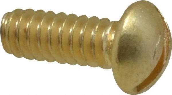 Value Collection - #6-32 UNC, 3/8" Length Under Head Slotted Drive Machine Screw - Round Head, Brass, Without Washer - Apex Tool & Supply
