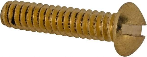 Value Collection - #6-32 UNC, 5/8" Length Under Head Slotted Drive Machine Screw - Round Head, Brass, Without Washer - Apex Tool & Supply